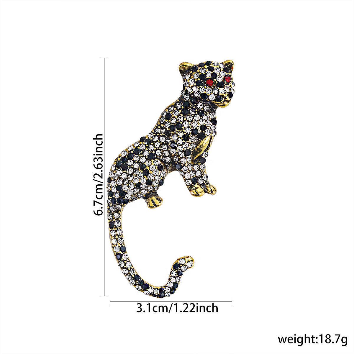 Rhinestone Cheetah Brooch