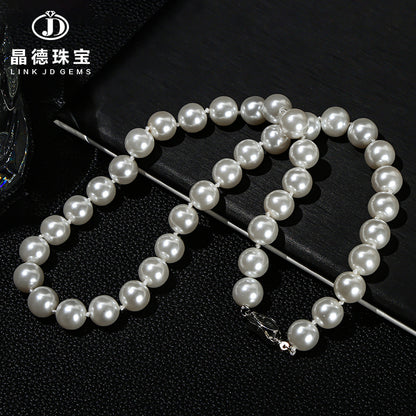 High imitation bead pearl round bead necklace