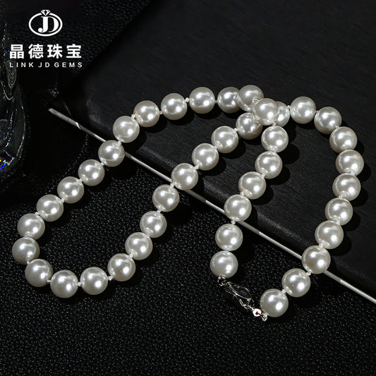 High imitation bead pearl round bead necklace