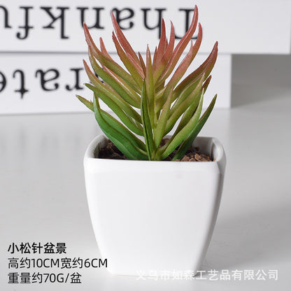 Simulation of succulent plastic bonsai artificial flowers combination