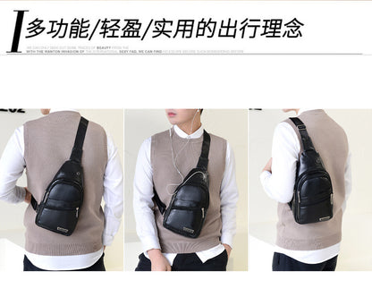 Men's PU Soft Leather Breast Bag