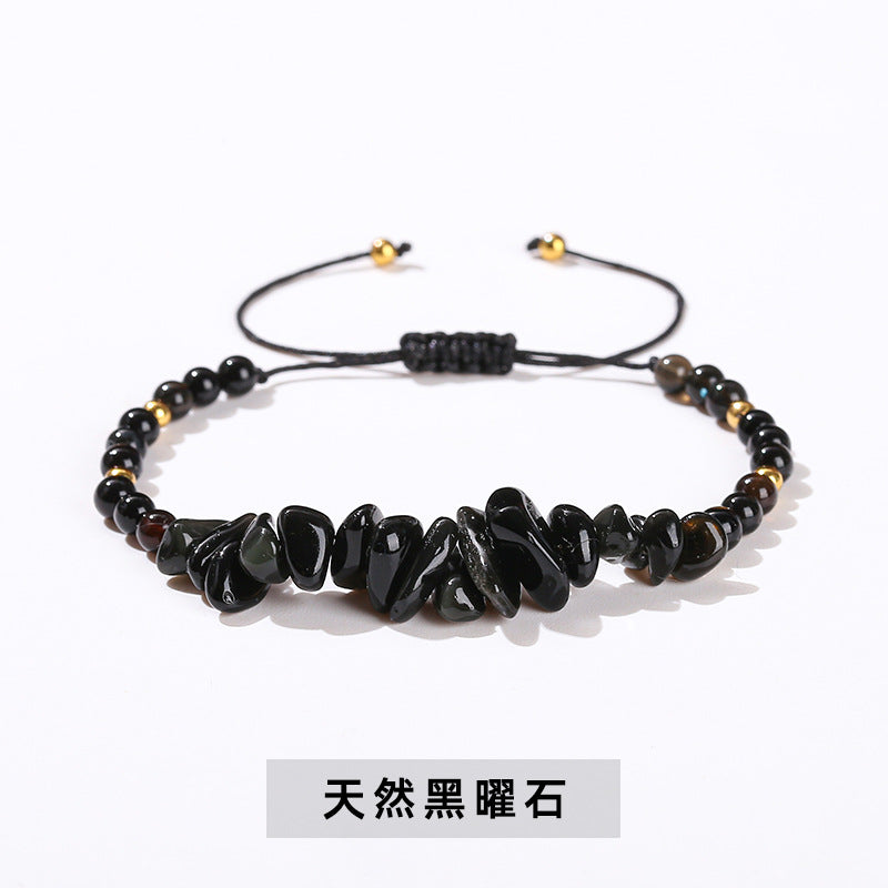 Natural crystal gravel woven bracelet