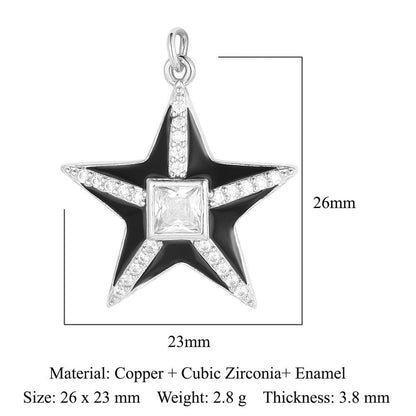 Pentagram copper zircon jewelry accessories pendant