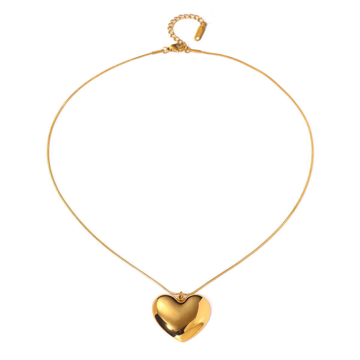 Heart Shaped Polished Pendant Necklace