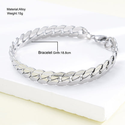 Six-sided polished Cuban bracelet