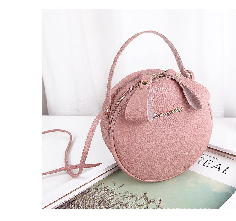 Litchi pattern small round bag