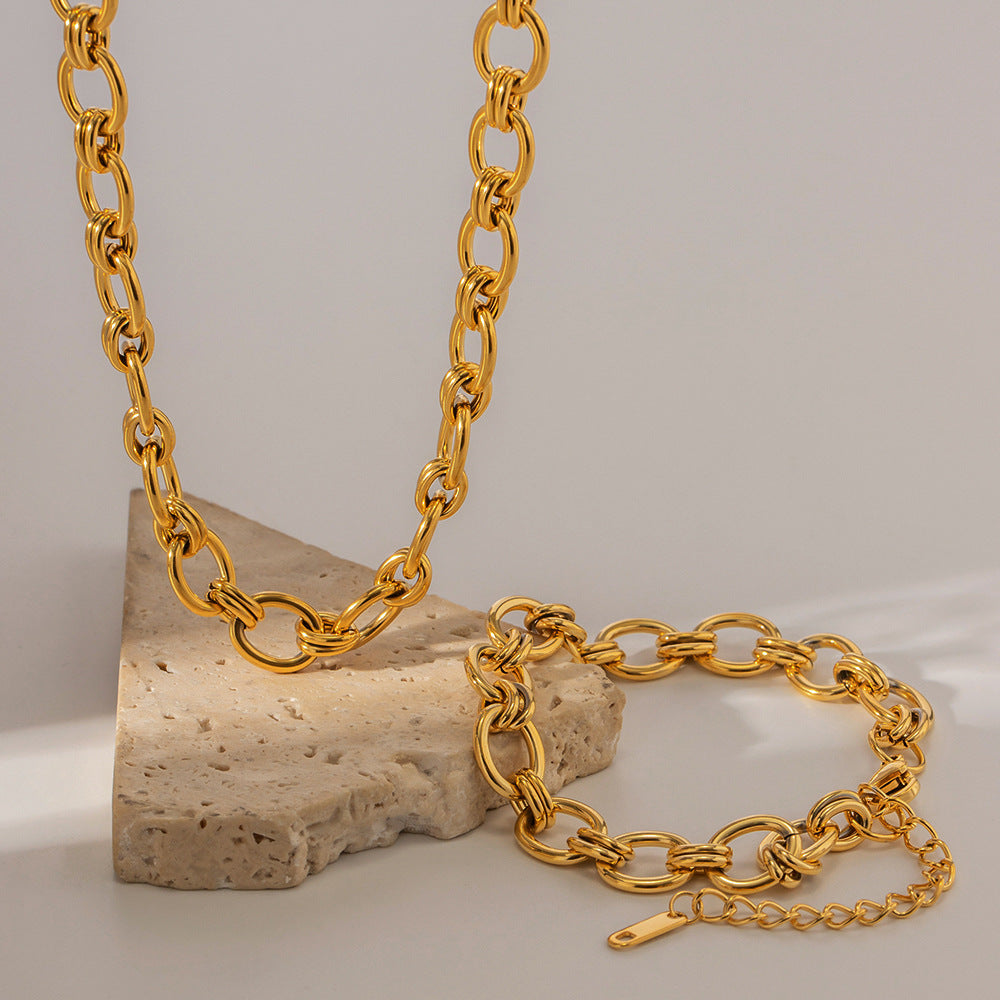 Gold chain stainless steel bracelet