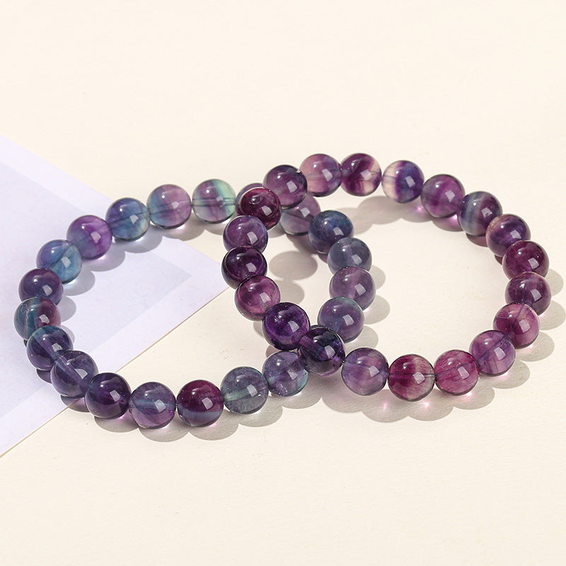 Pulsera de fluorita morada de melaleuca natural 7A 