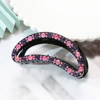 Personality Hair Clip with Rhinestone Flower Acrylic