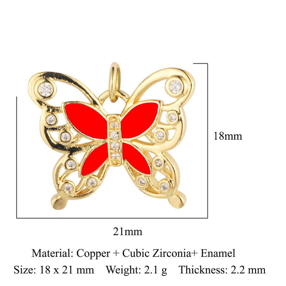 Dragonfly Elephant Dinosaur Copper Zircon Pendant