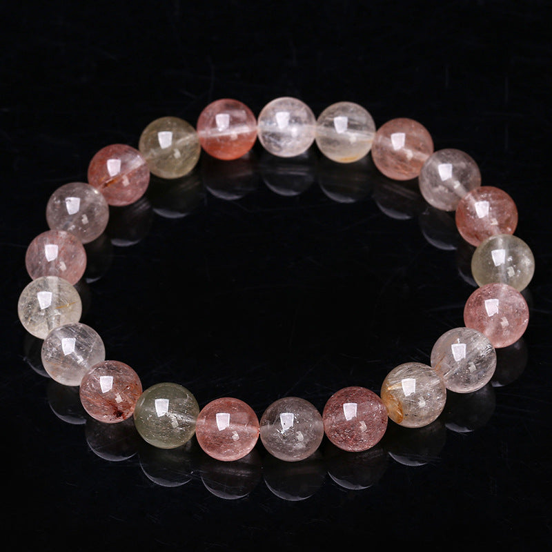 Pulsera de cristal de pelo de conejo de color natural 8A 