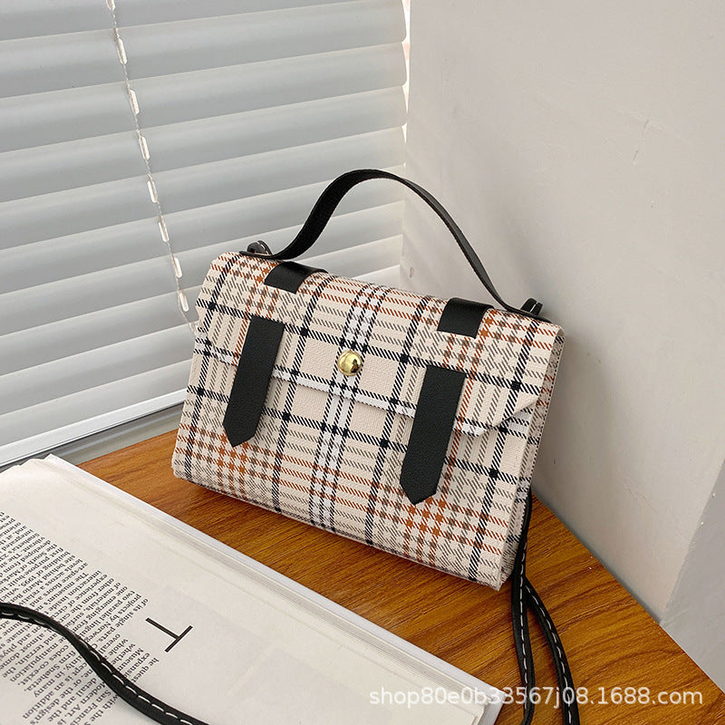 Korean version of portable plaid women's bag