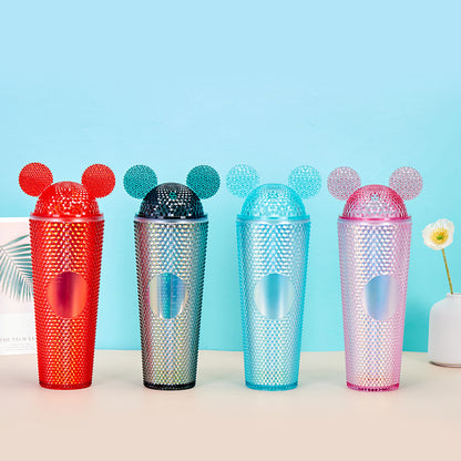 Mickey Durian Cup Diamond Plastic Straw Cup