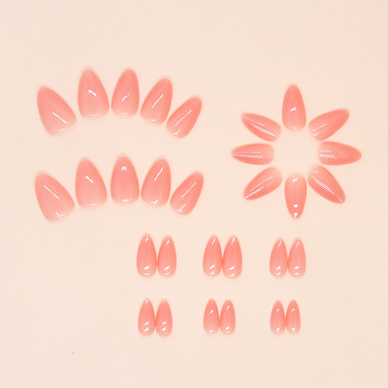 Solid Color Short Almond Fake Nails 30 Pieces