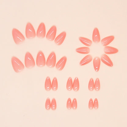 Solid Color Short Almond Fake Nails 30 Pieces