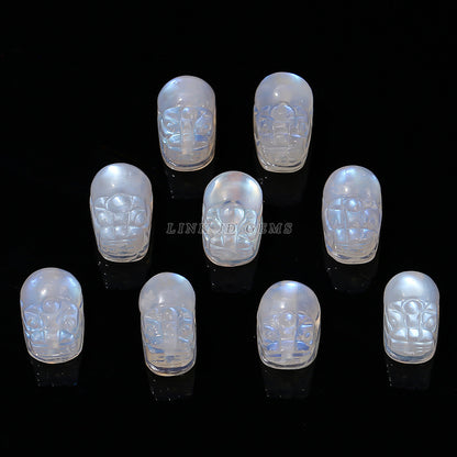 7A natural gray moonstone Pixiu through-hole loose beads