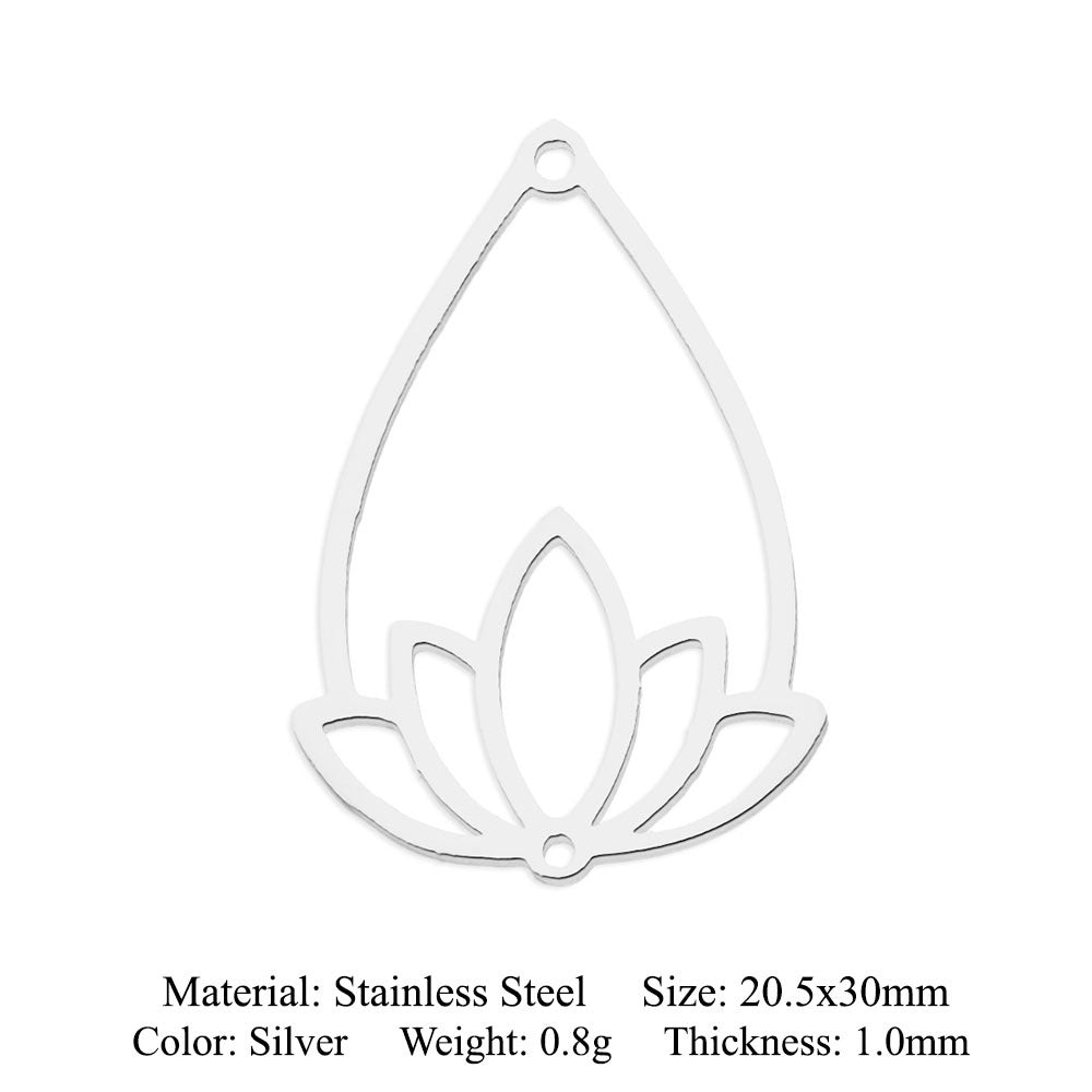 5 pcs/pack Lotus titanium steel pendant yoga pendant