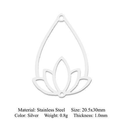 5 pcs/pack Lotus titanium steel pendant yoga pendant