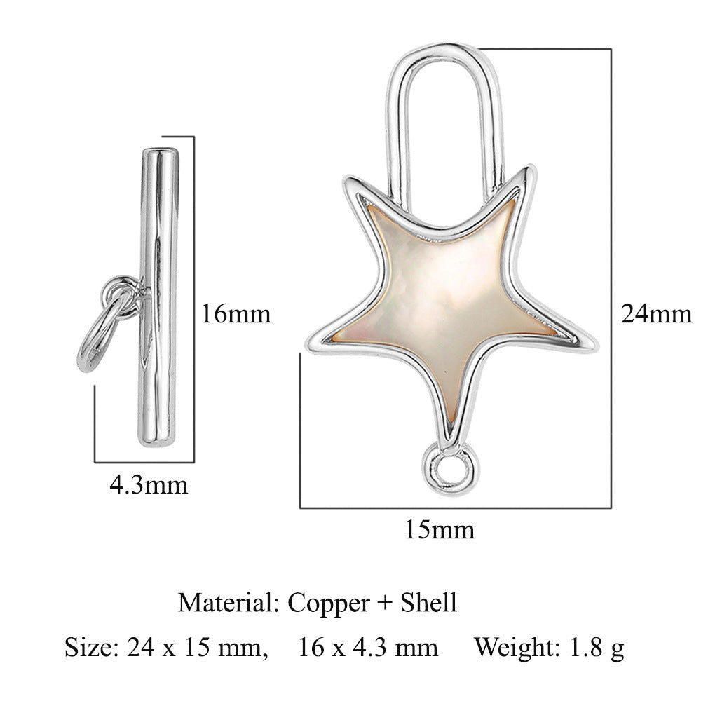 Mother shell love lock copper connecting buckle ending buckle