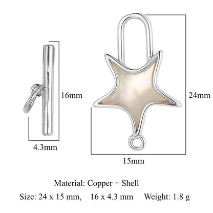 Mother shell love lock copper connecting buckle ending buckle