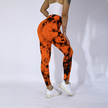 Tie-Dye High-Waist Butt-Lifting Sports Pants for Women