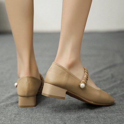 Thick Heel Mary Jane Shoes Women's Vintage