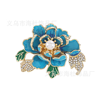 Three-dimensional Peony Brooch