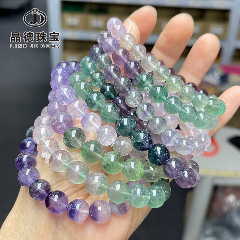 Natural gradual change color fluorite bracelet