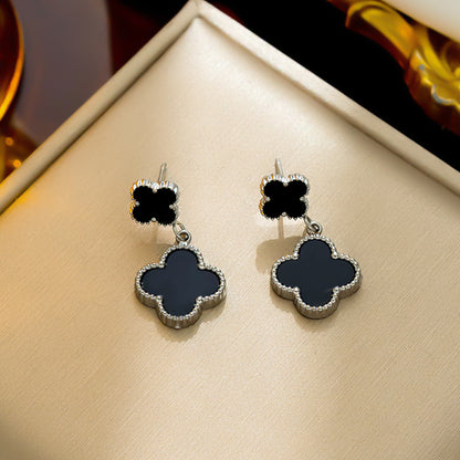 Stylish Stainless Steel Clover Earrings, Cross-border Wholesale