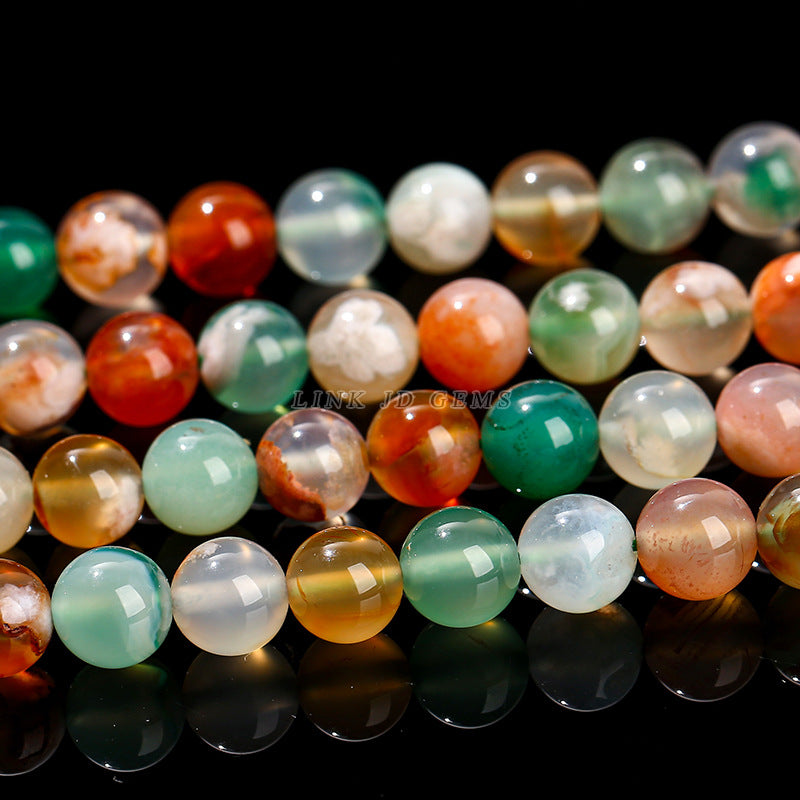 Multi-colored cherry blossom agate loose beads