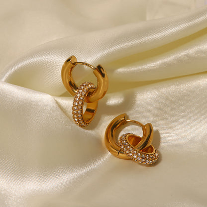 Detachable gold-tone earrings