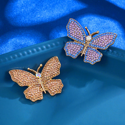 Dancing Butterfly Brooch Full of Diamonds