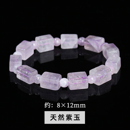 8Mm Natural White Crystal Sugar Cube Bracelet