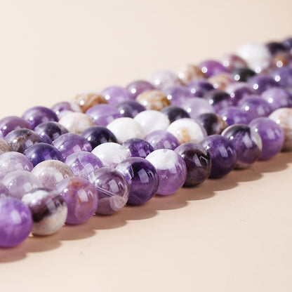 Flower amethyst loose beads, amethyst round beads