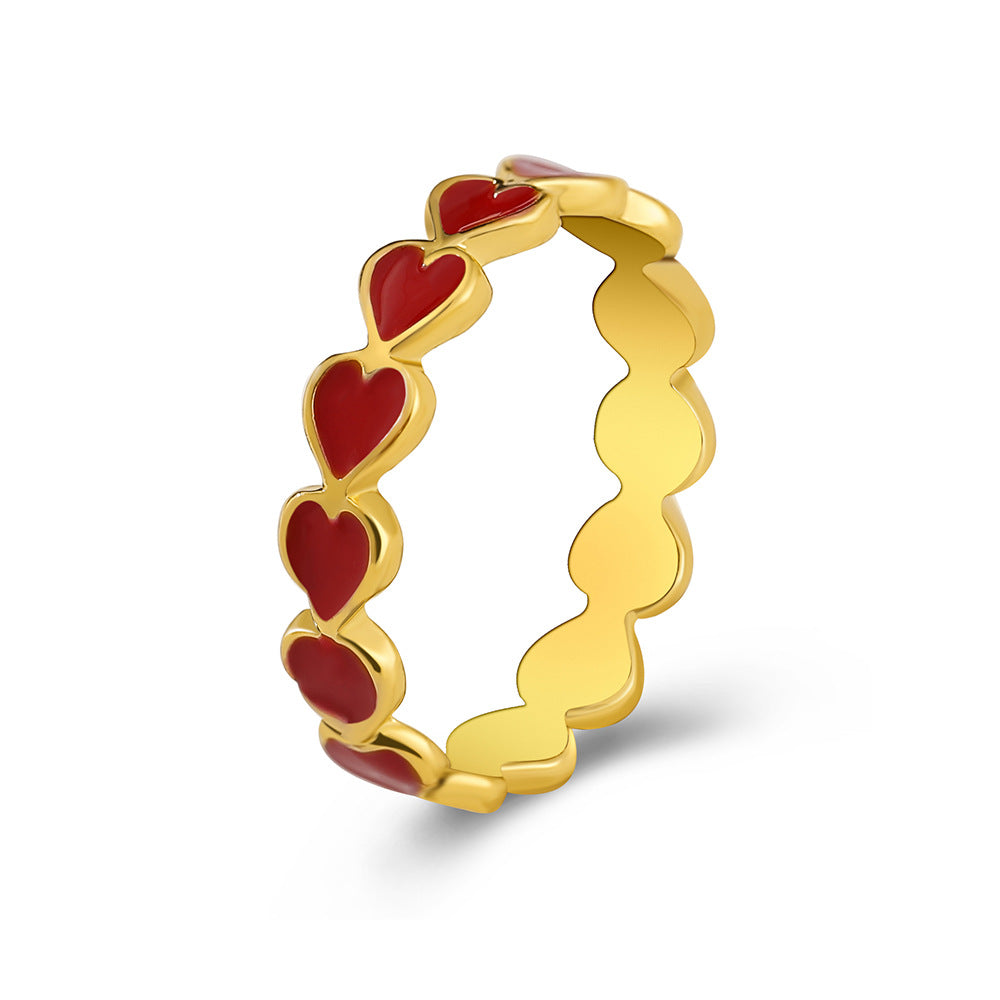 Women's fruity peach heart index finger ring