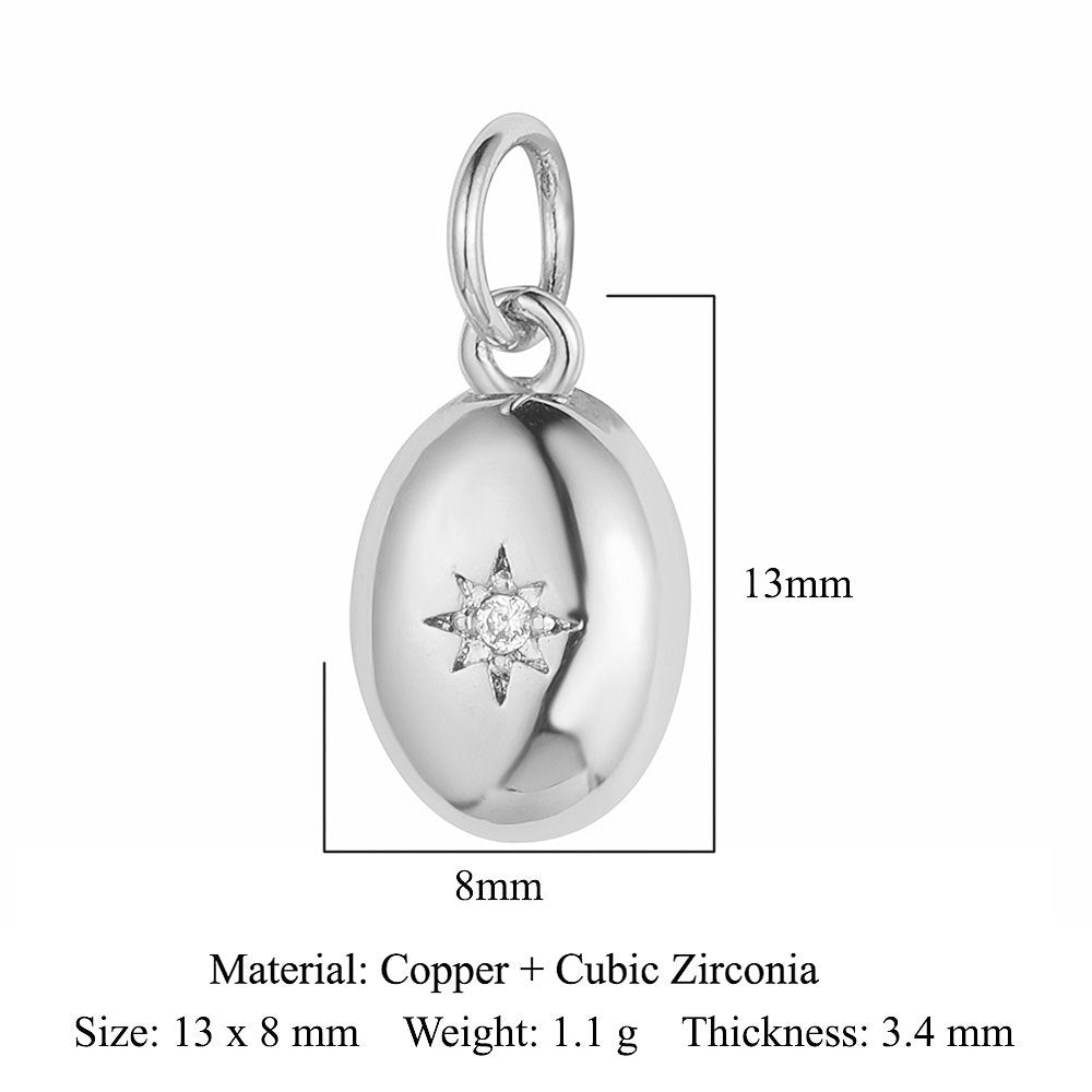 Copper zircon love pendant.