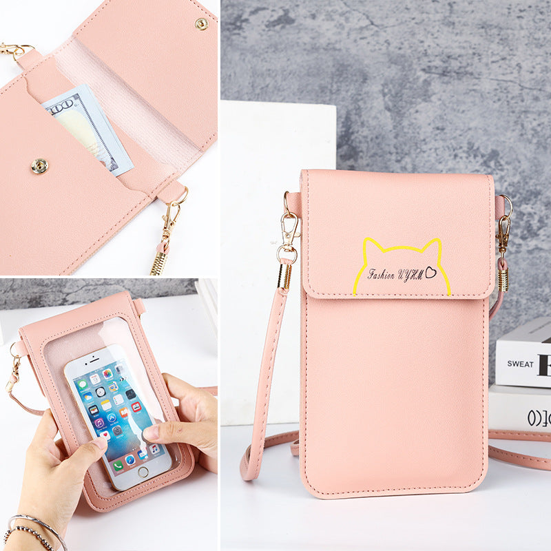 Women's Tide Lock Crossbody Pu Leather Mobile Phone Money