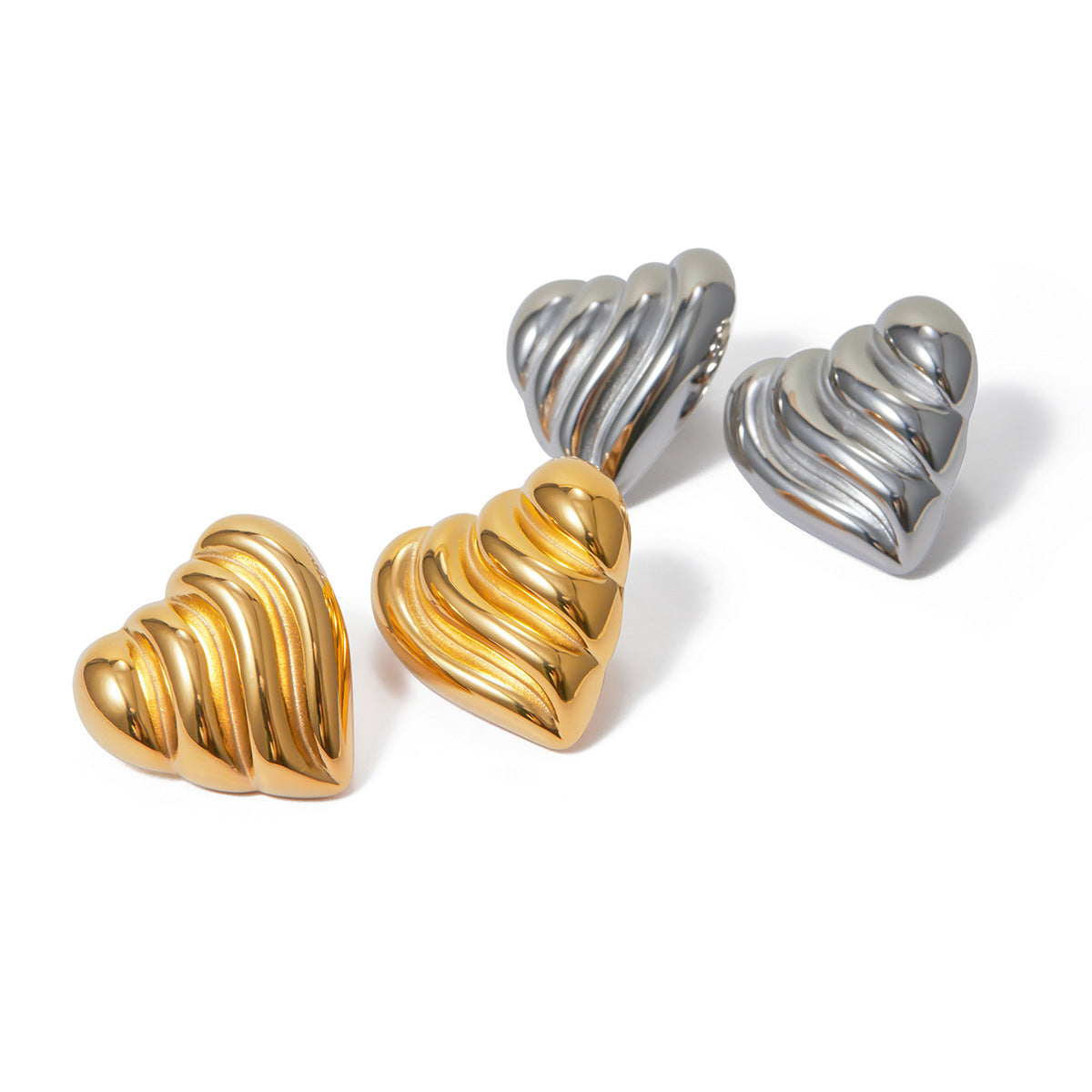 Wave Heart Earrings