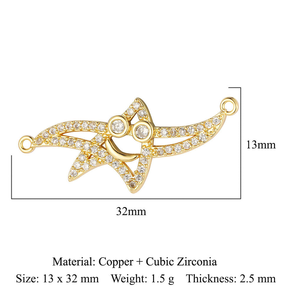 Lotus Butterfly Starfish Peach Heart Copper Zircon Pendant