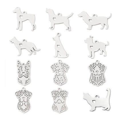 20 pcs/pack, love spotted dog titanium steel pendant.