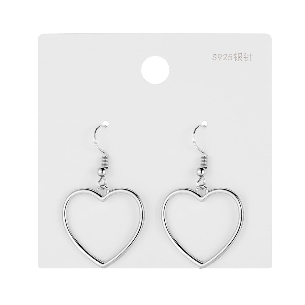 Hollow Geometric Sweet Heart Earrings