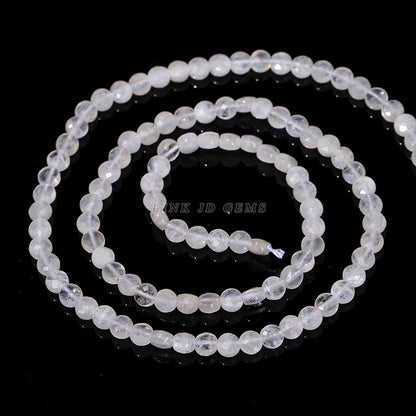 4Mm natural stone crystal cut round cake loose beads