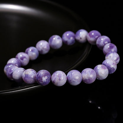 7A Natural Milk Cover Purple Jade Crystal Bracelet