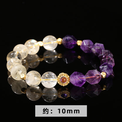 Natural citrine and amethyst bracelet.