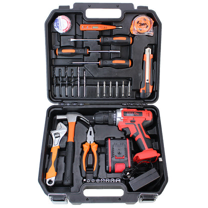 Lithium battery drill comprehensive toolbox set