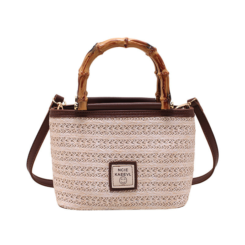 Woven handbag premium texture