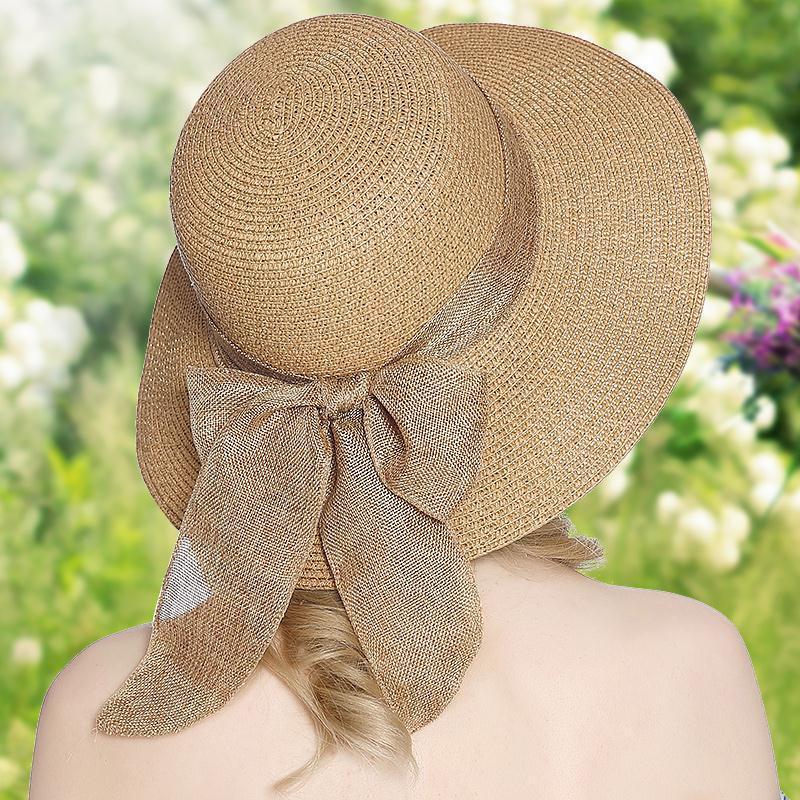 Sun Hat Women UV Face Protection Travel Versatile Beach Wide Brim Straw Fisherman