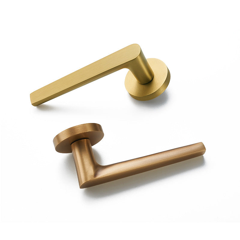 Door handle gold brass door lock