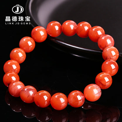 Natural Nanhong agate single ring bracelet