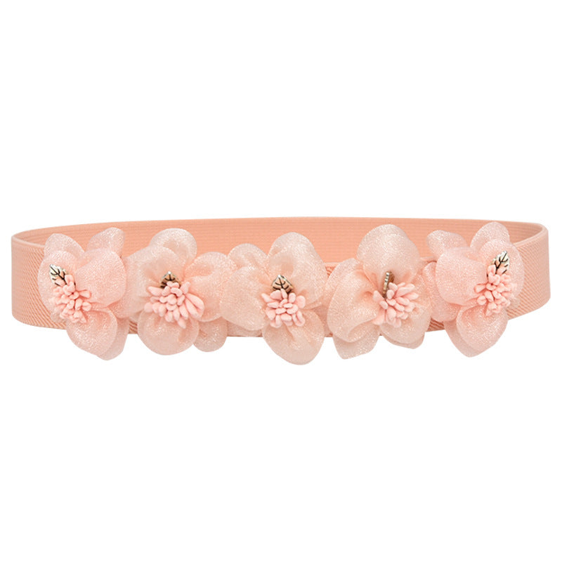 Thin belt waist flower waist girl